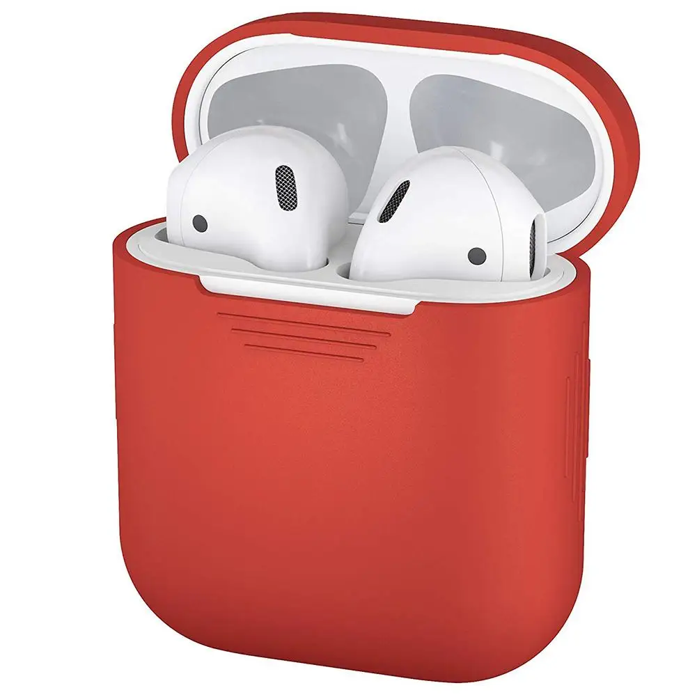 Противоударный футляр для наушников мягкий силиконовый защитный чехол Apple AirPods air