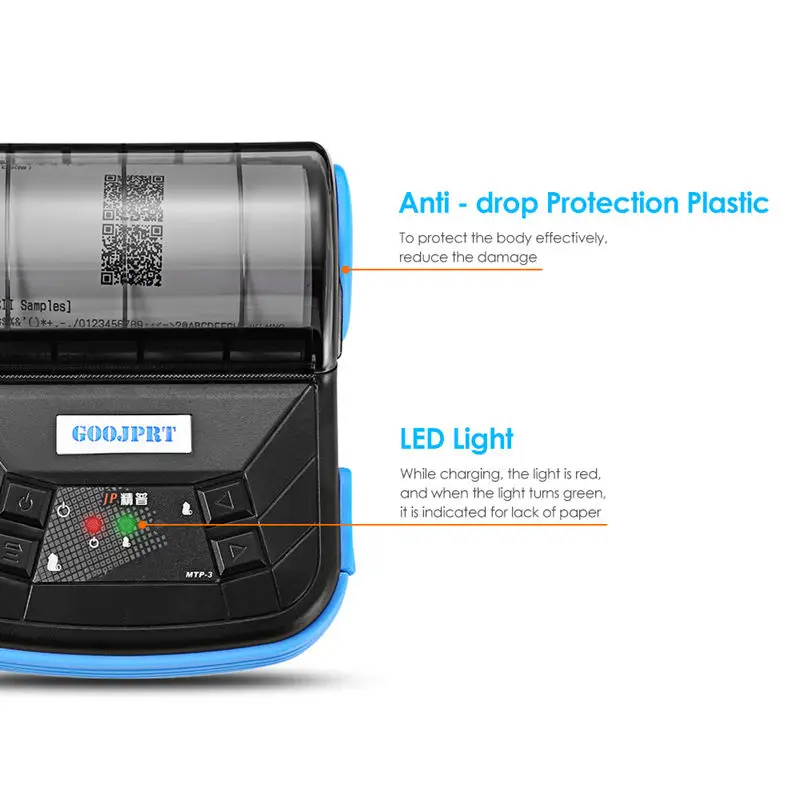 GOOJPRT MTP-3 80 мм Bluetooth 2,0 Мини термопринтер изысканный легкий дизайн Портативный чековый принтер для Android Ios Wi-Fi