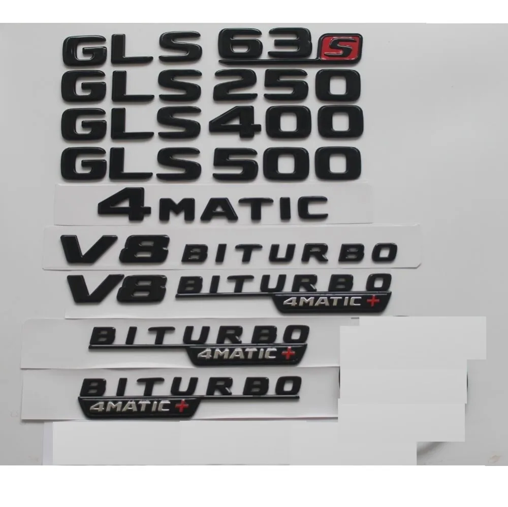 

Gloss Black For Mercedes Benz X166 GLS63 GLS63s AMG GLS350 GLS400 GLS500 V8 BITURBO 4MATIC Trunk Rear Star Emblems Badges
