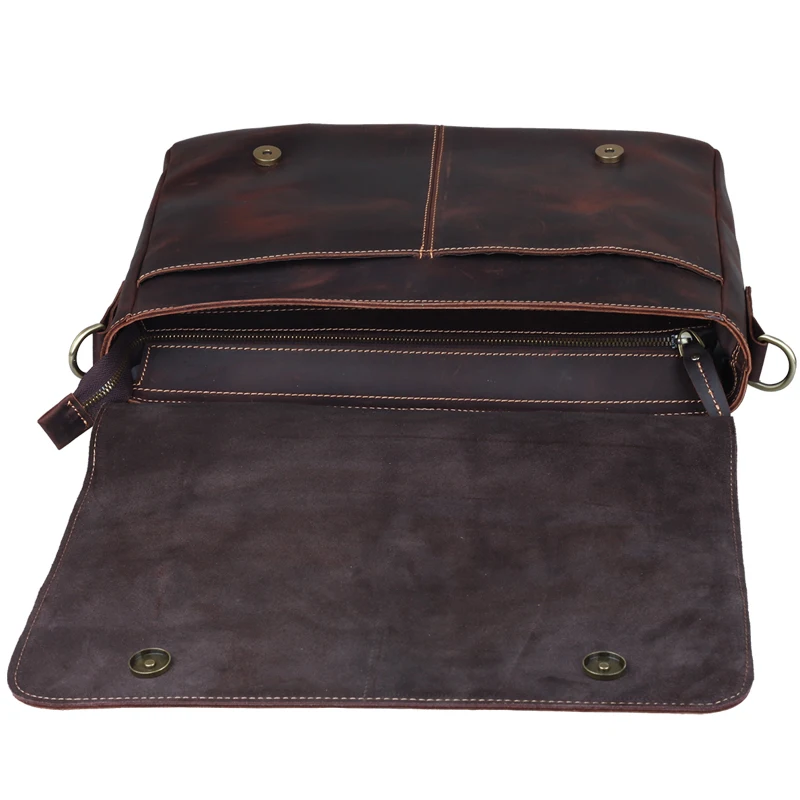 Роскошный мужской портфель Tiding итальянский мессенджер из кожи Крейзи Хорс сумка