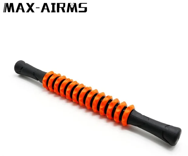 Maxairms 18 дюймов для тренажерного зала массажный ролик для йоги палка для мышц тела Расслабляющий массаж инструмент валик для мышц палочки с круглым шаром - Цвет: Оранжевый