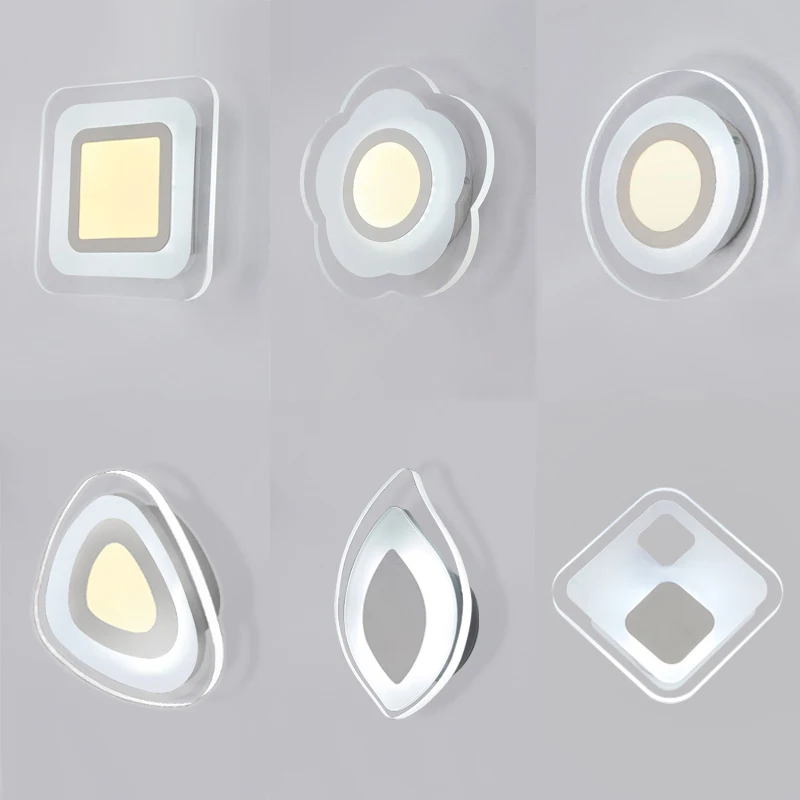 

Светодиодный акриловый настенный светильник, белая современная лампа для гостиной, спальни, ванной