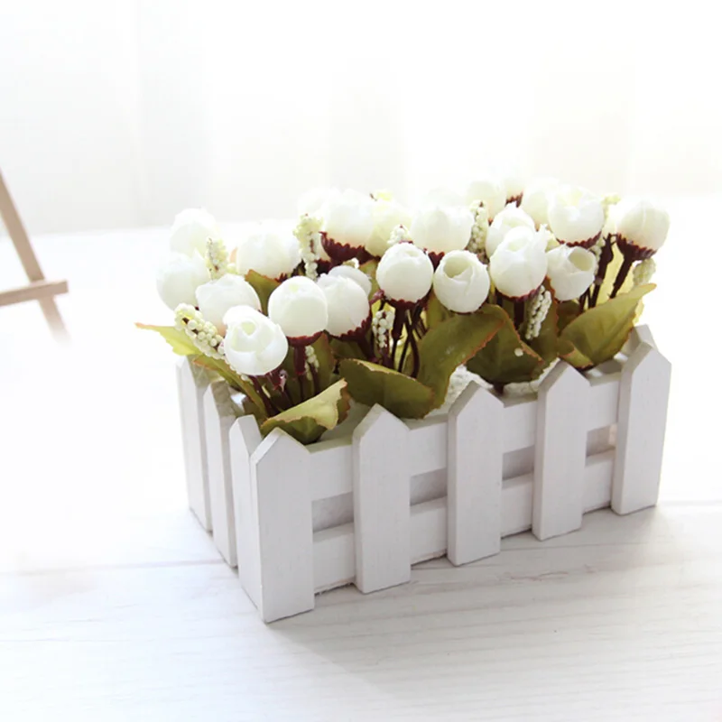 Искусственные цветы украшение для дома офиса стола искусственные розы с белым