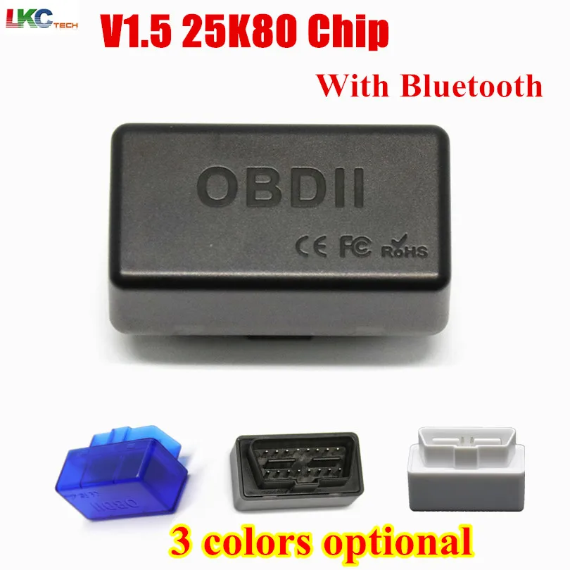 Диагностический сканер OBD OBD2 50 шт. диагностический интерфейс с Bluetooth ELM327 V1.5 PIC25K80