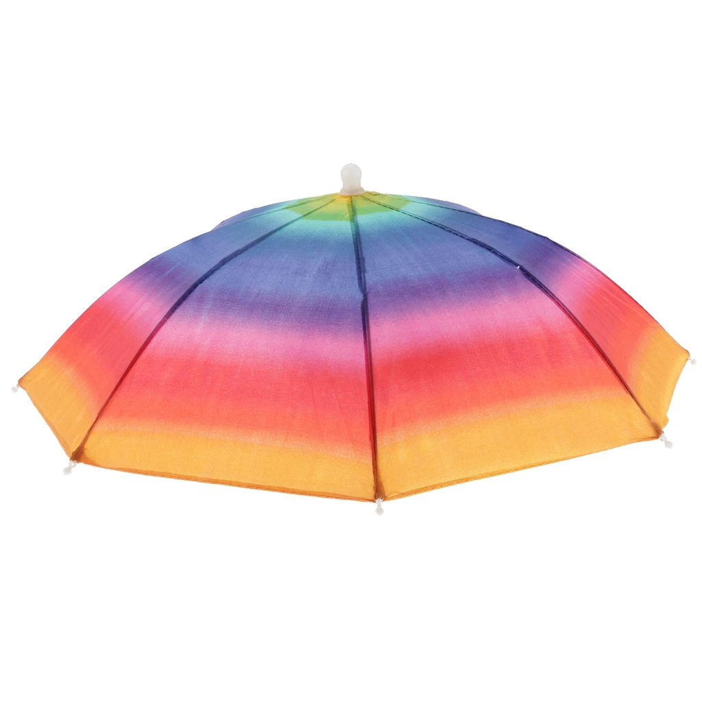Rainbow color Радуга Защита от солнца и дождя зонтик шляпа Дети наружные головные уборы зонтик Детский зонтик шляпа сильная прочность с 8 ребрами - Цвет: Rainbow color