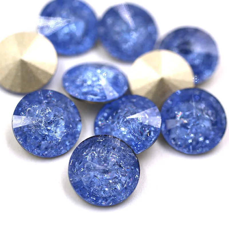 12mm K9 pointback glass rhinestones high quality Blue crystal Round shape glue on diy clothing/wedding Accessories | Дом и сад