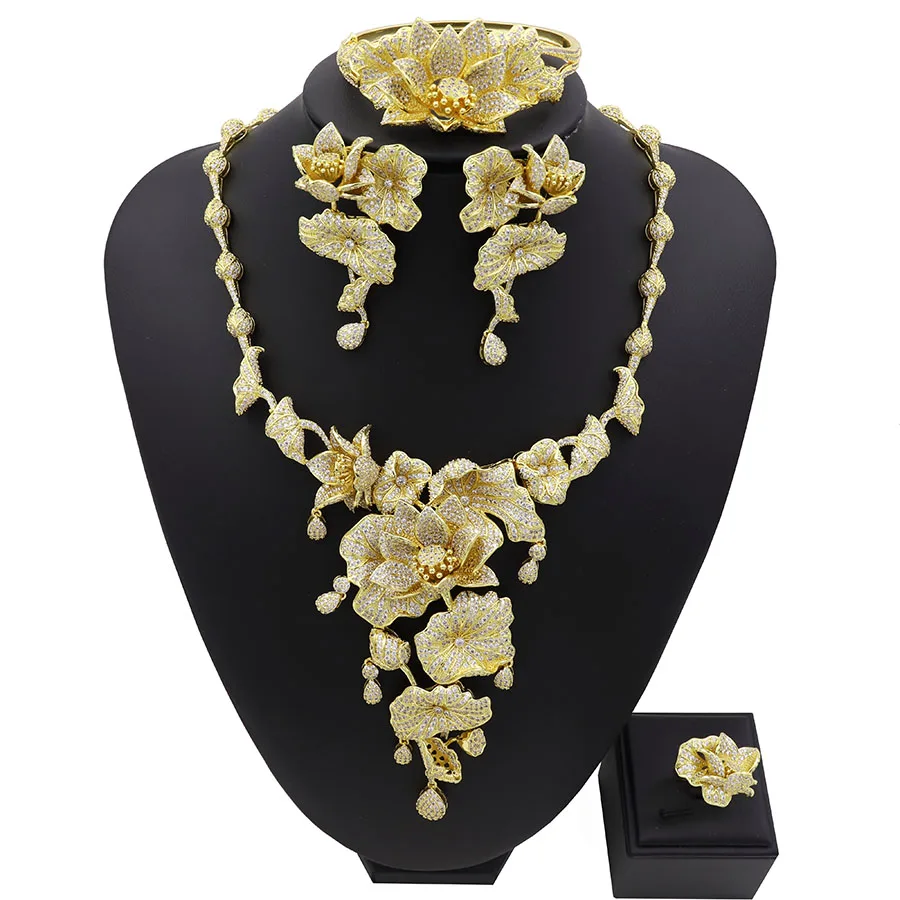 TSROUND кубического циркония комплект ювелирных изделий Дубай Для женщин