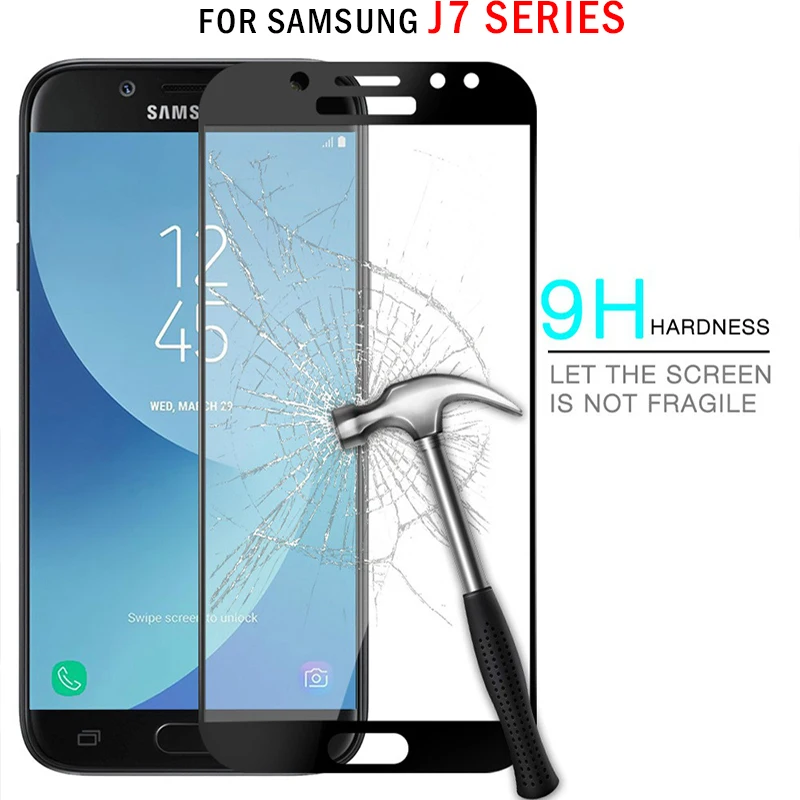 С уровнем твердости 9 H полное покрытие закаленное Стекло для samsung Galaxy J7 7J 2016 2017 2018
