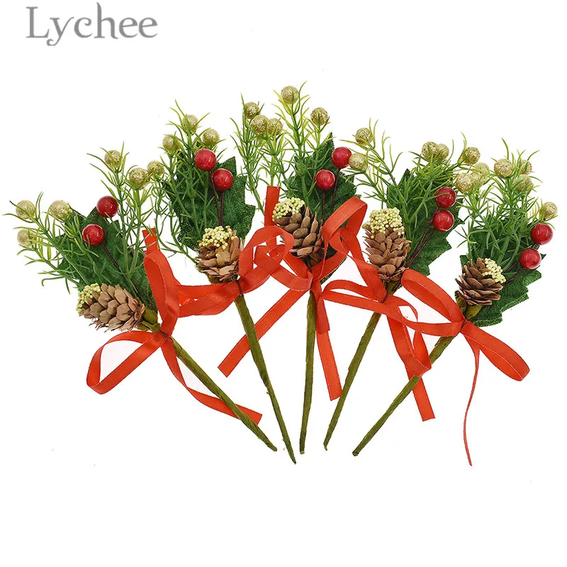 Lychee 1 букет рождественских елок искусственные листья цветы сделай сам