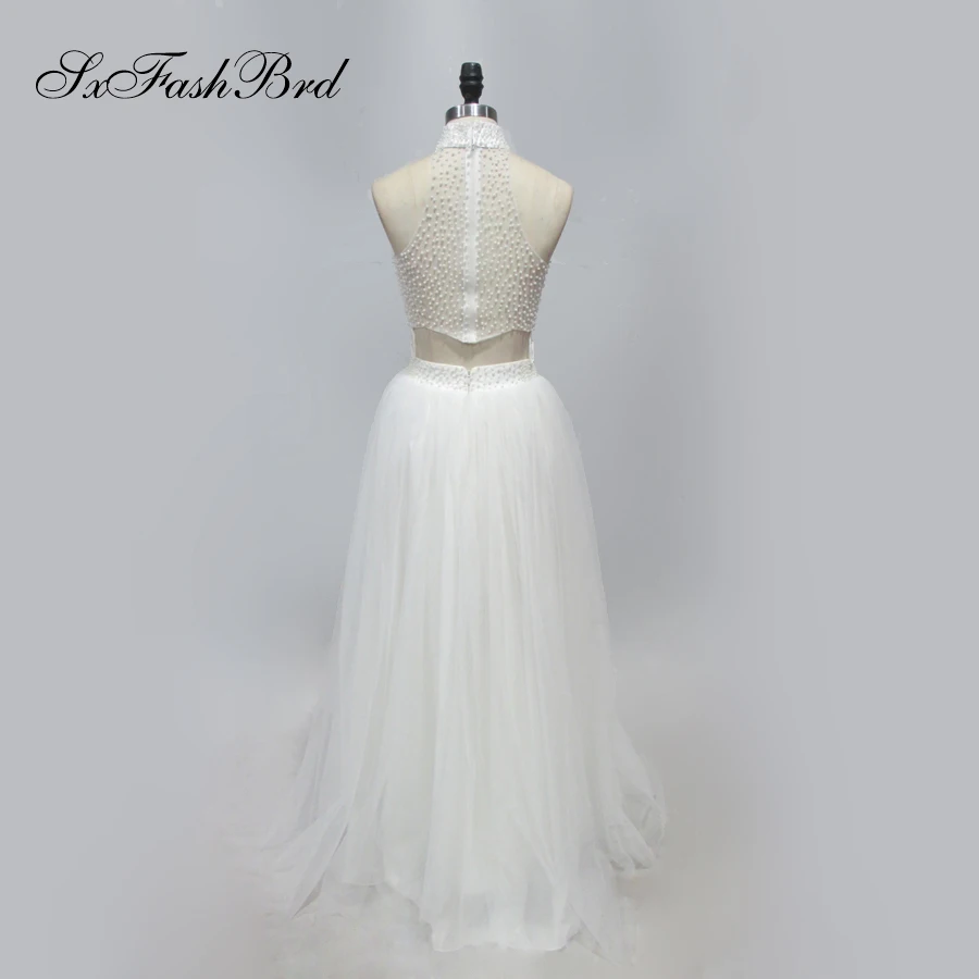 Robe De Soiree Longue блестящий укороченный топ с высоким воротом и бусинами а силуэт 2