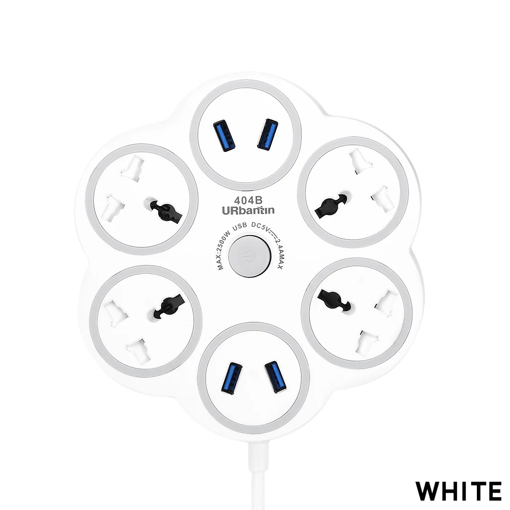 404B WHITE Urbantin USB силовая полоса умная вилка Быстрая зарядка USB Универсальная Розетка с EU UK AU US вилка мульти штепсельная силовая полоса - Цвет: 404B WHITE