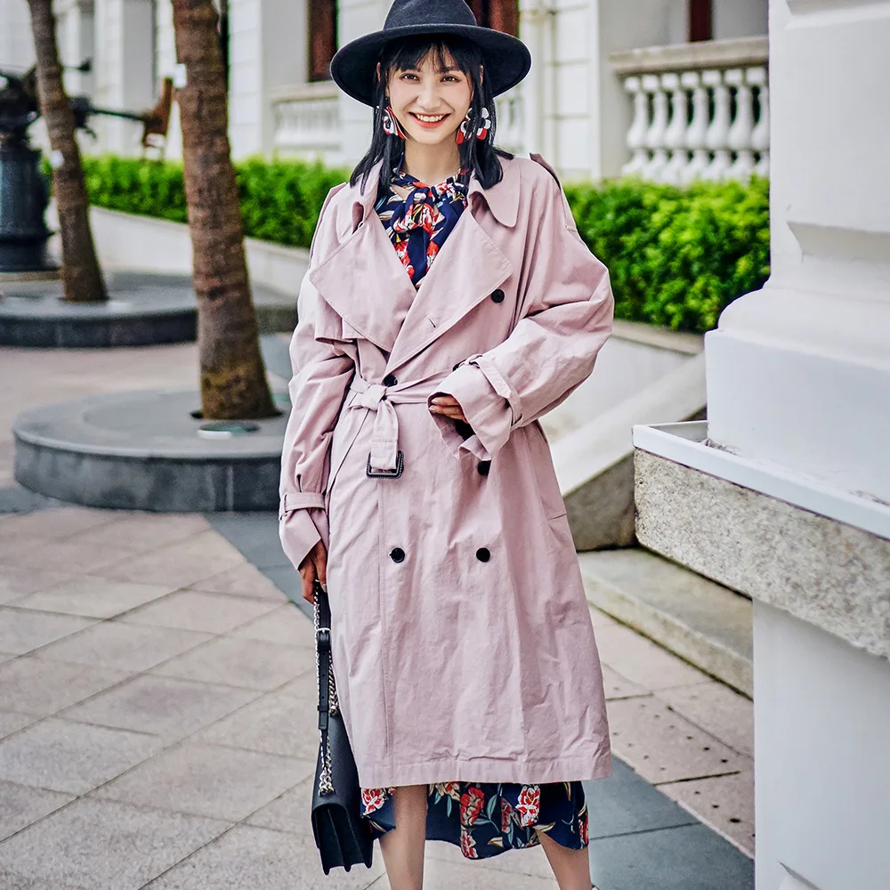 NANASTYLE 2018 Мода весна осень длинный рукав Корейский Розовый Классический