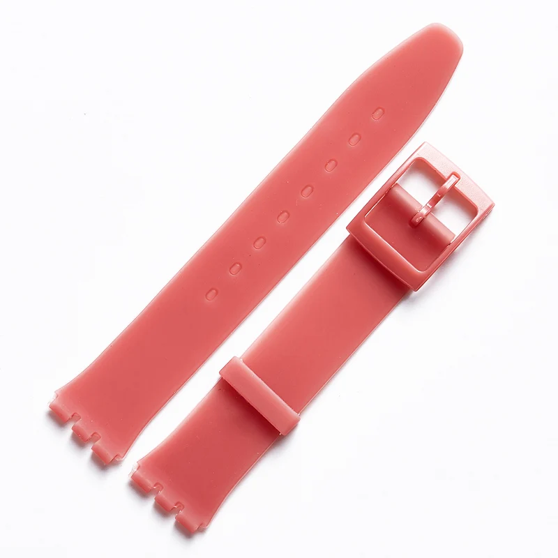 Ультра-тонкий ремешок для часов Swatch кожаный ремешок штырь на замену Пряжка 16 мм силиконовый резиновый браслет красный синий черный белый ремешок для часов