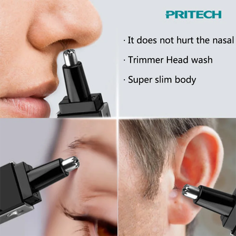Pritech Electric Ear Nose Hair Trimmer Eyebrow Shaping Clipper Cleaner Shaving Scraping Safe Face Care Device #TN-188 |