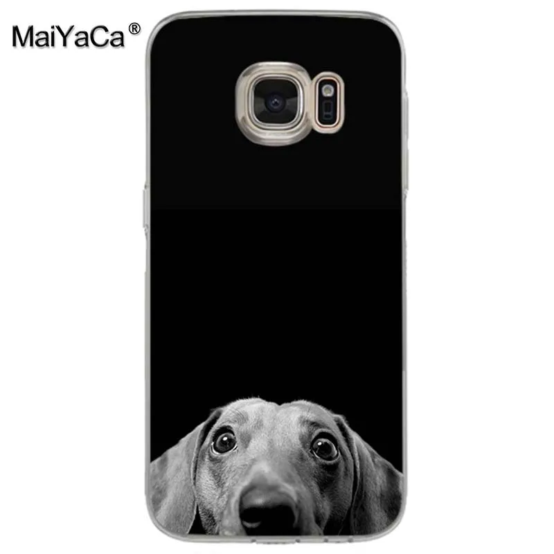 Чехол для телефона MaiYaCa black Dachshund Doberman с рисунком лица собаки samsung galaxy s9 plus s7 s6 edge s5 s8