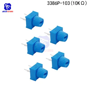 Резистор потенциометра 5 шт.лот, 10K Ом 3386P-103, одноповоротная макетная плата, триммер с ручкой для Arduino Trimpot