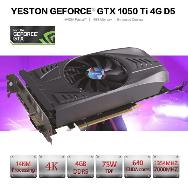 Видеокарта GeForce GTX 1050Ti GPU 4 ГБ GDDR5 3 0 бит| |