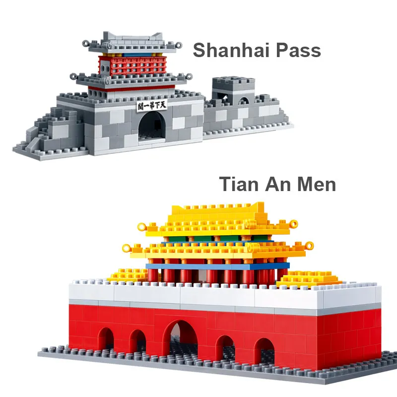 BanBao Tiananmen Великая стена храма небесная башня китайская архитектура образовательные строительные блоки кирпичи детские игрушки модель