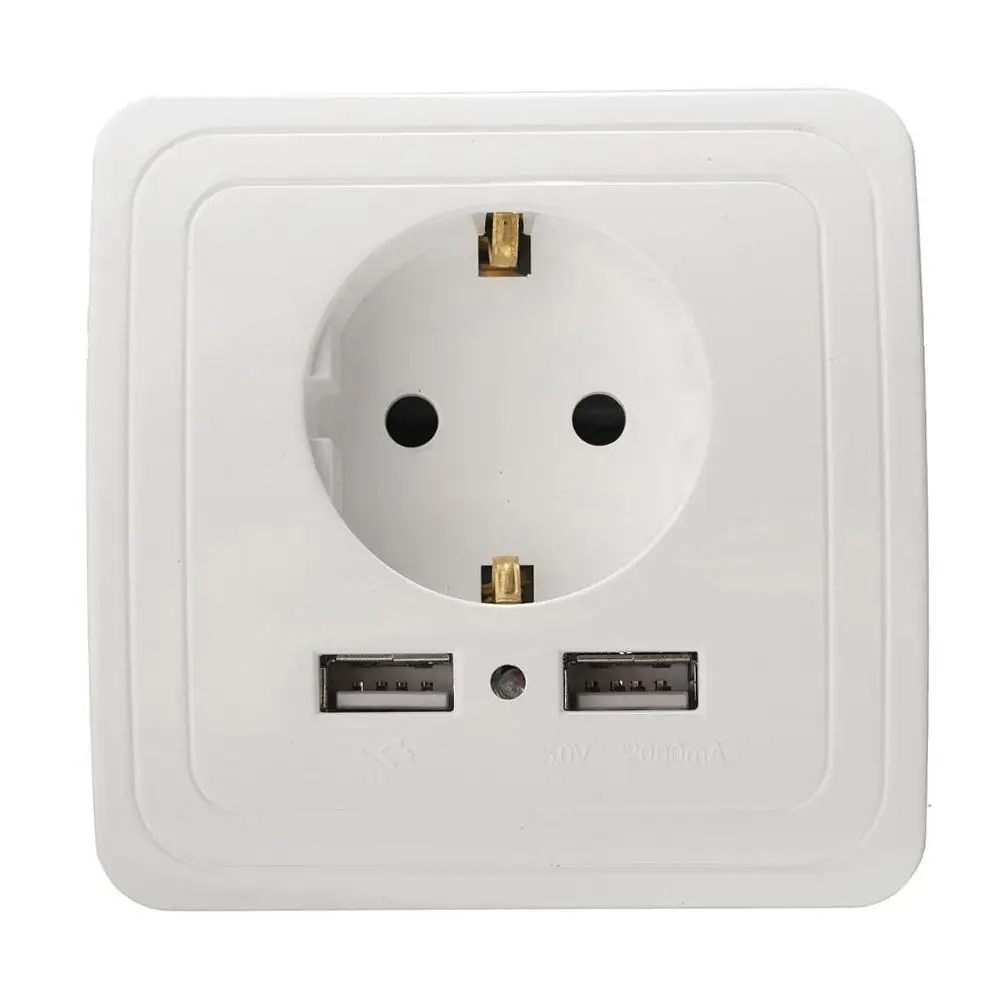 Лучший двойной 2 USB порт 5V 2A настенная розетка панель электрическая зарядное