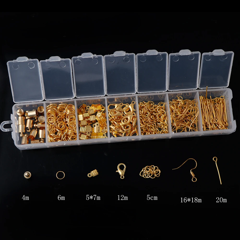 

About 314pc Gold/Silver Jewelry Accessories Kit Open Jump Ring Eye Pins Lobster Clasp Hooks Ends Fastener Clasp s Extend Chain