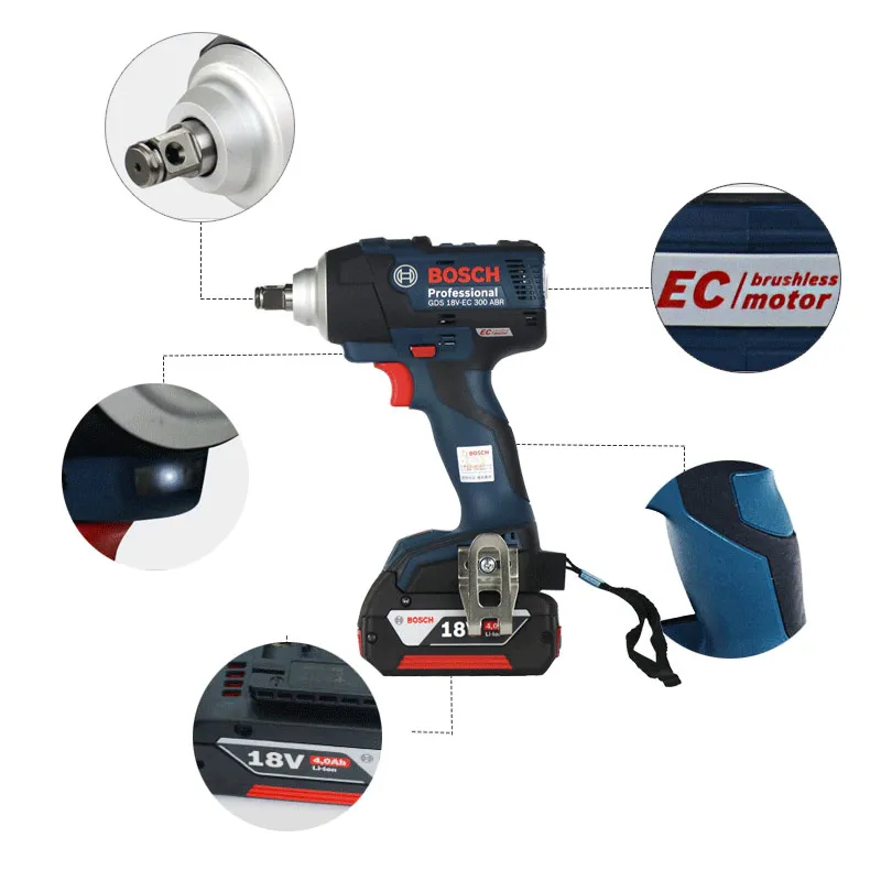 Гайковерт Bosch GDS 18V-EC 300 ABR ударный аккумуляторный 18 в | Инструменты