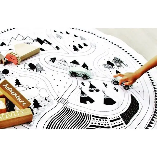 Мультяшный детский хлопковый коврик для ползания INS детские игровые коврики