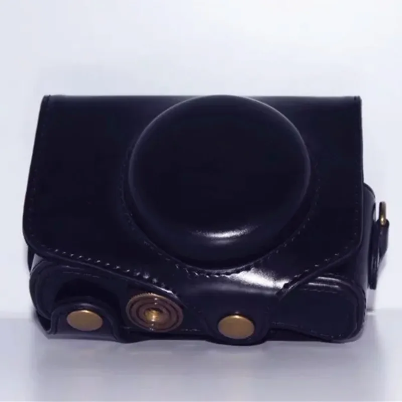 Ocotex камера сумка из искусственной кожи чехол для Canon PowerShot SX730 HS sx730 крышка цвет черный светильник коричневый - Цвет: Black