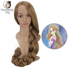 110 см Принцесса Рапунцель длинные заплетённые волосы блонд парики для косплей аниме костюм вечерние синтетические парики для женщин и девочек