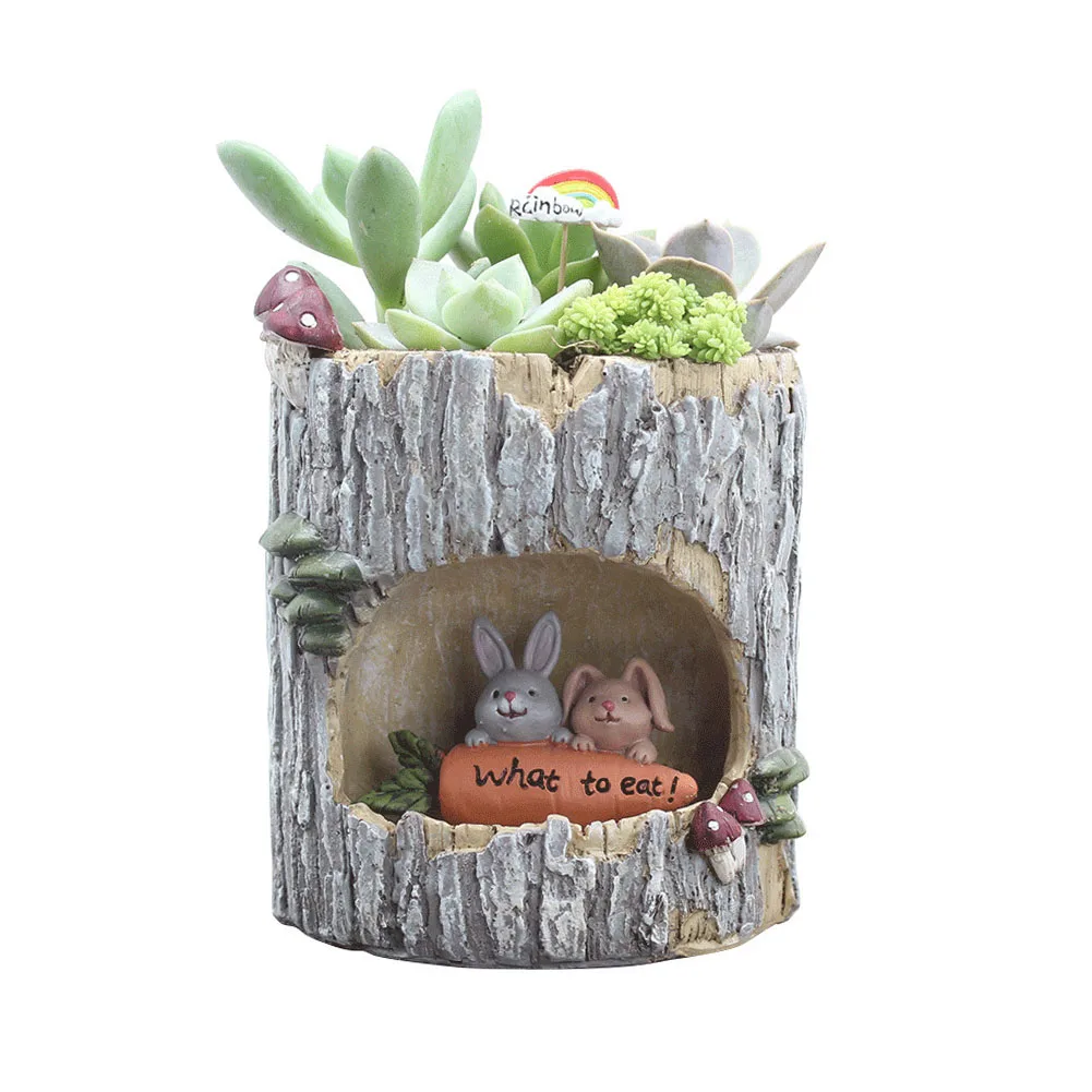 Rabbit Суккулент сад цветок дома мини отверстие горшок Настольный подарок пастырской аэрации офиса украшения комнаты - Цвет: Rabbit