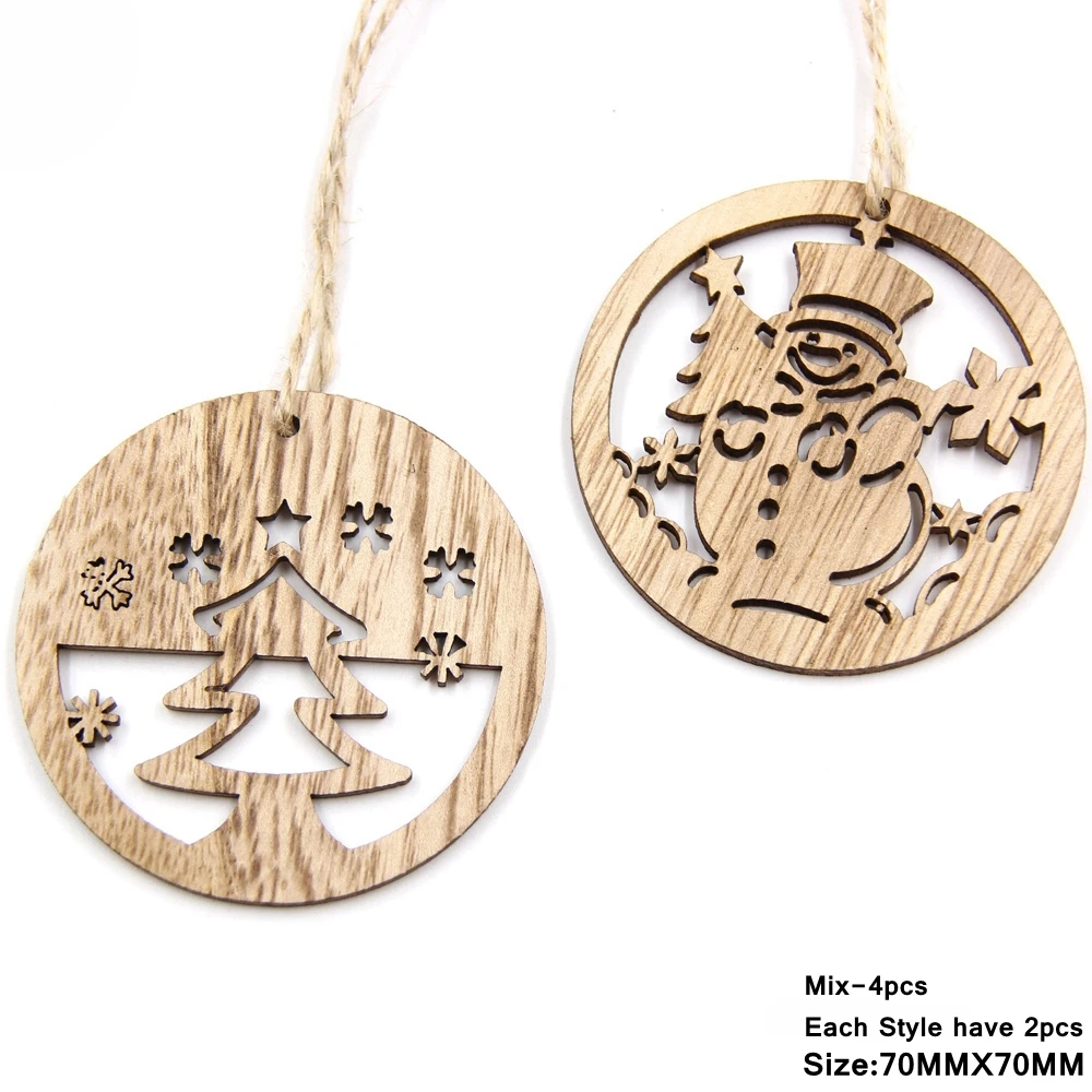 Mix 795 Хит! Набор микс рождественские деревянные подвески, украшения, креативный деревянный орнамент с рождественской елкой, украшения для рождественской вечеринки, детские подарки - Цвет: Mix 795