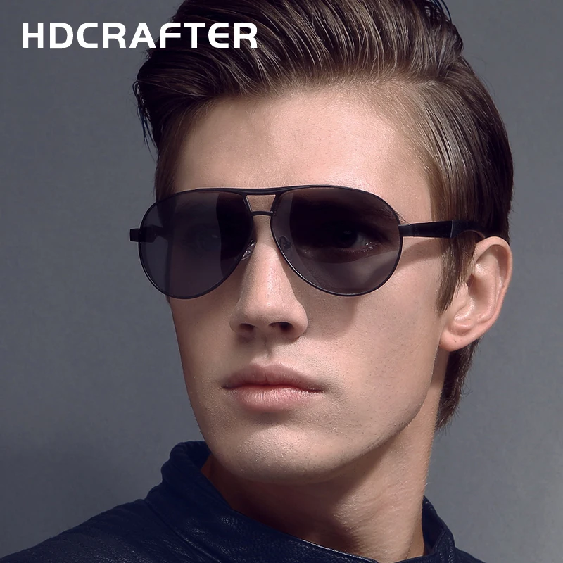 Мужские солнцезащитные очки HDCRAFTER поляризационные зеркальные линзы брендовые