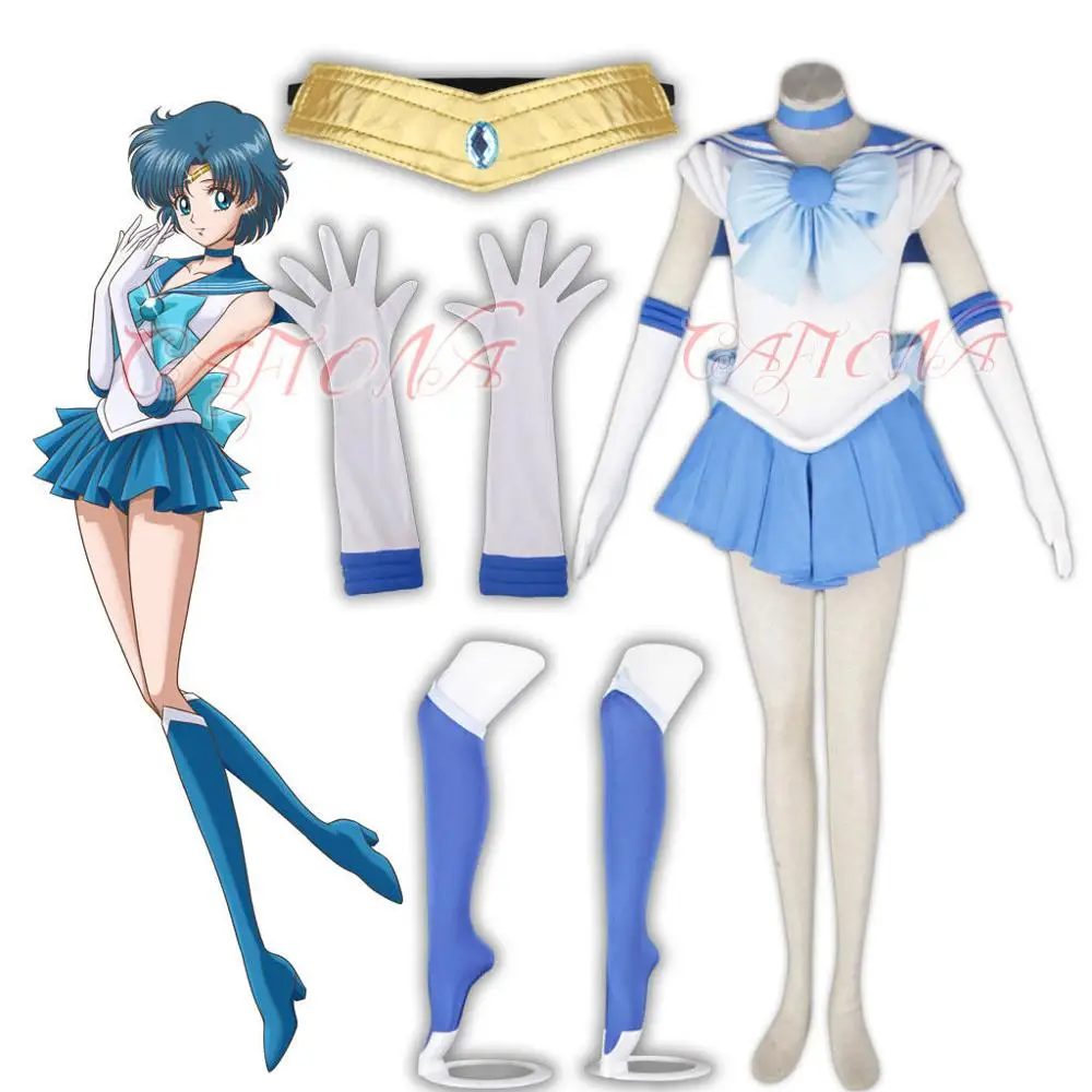 Wholesale Sailor Gilrs Ami Mizuno Sailor Mercury Cosplay Costume Sexy Women Blue Dress Custom Made
Wholesale Sailor Gilrs Ami Mizuno Sailor Mercury Cosplay Costume Sexy Women Blue Dress Custom Made