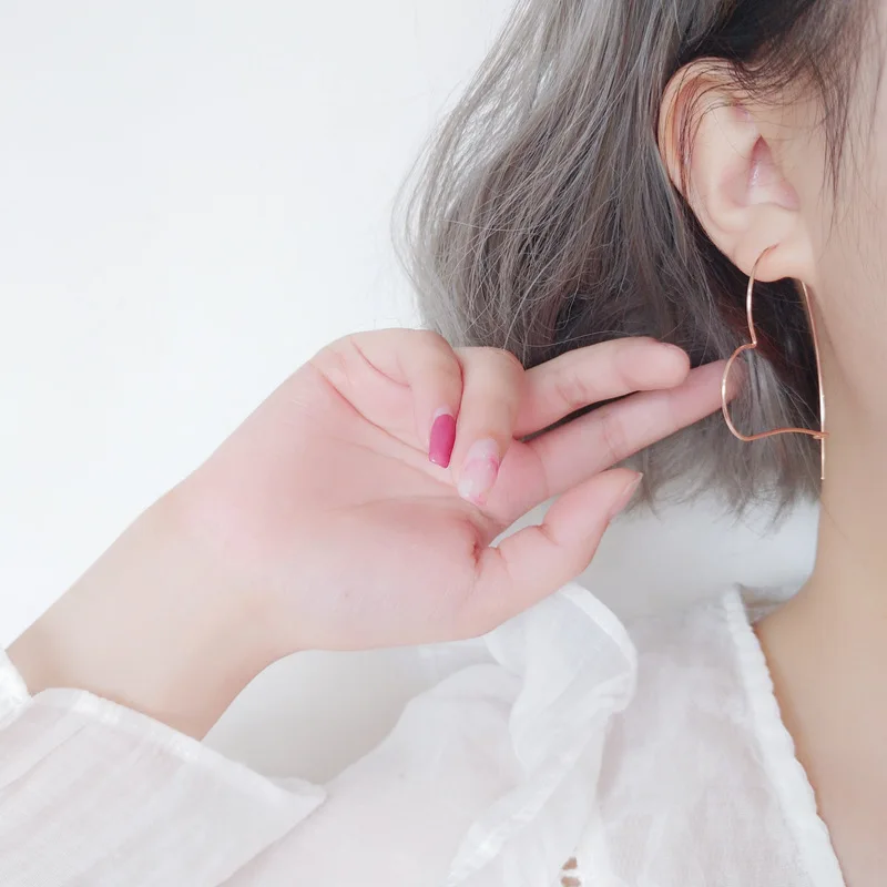 loop heart gold charm hoop earrings charms female sterling silver 925 jewelry earing gifts for women boucle d'oreille femme 2019 |