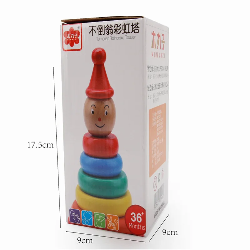Детская деревянная Радужная игрушка клоуна балансирующая игра для раннего