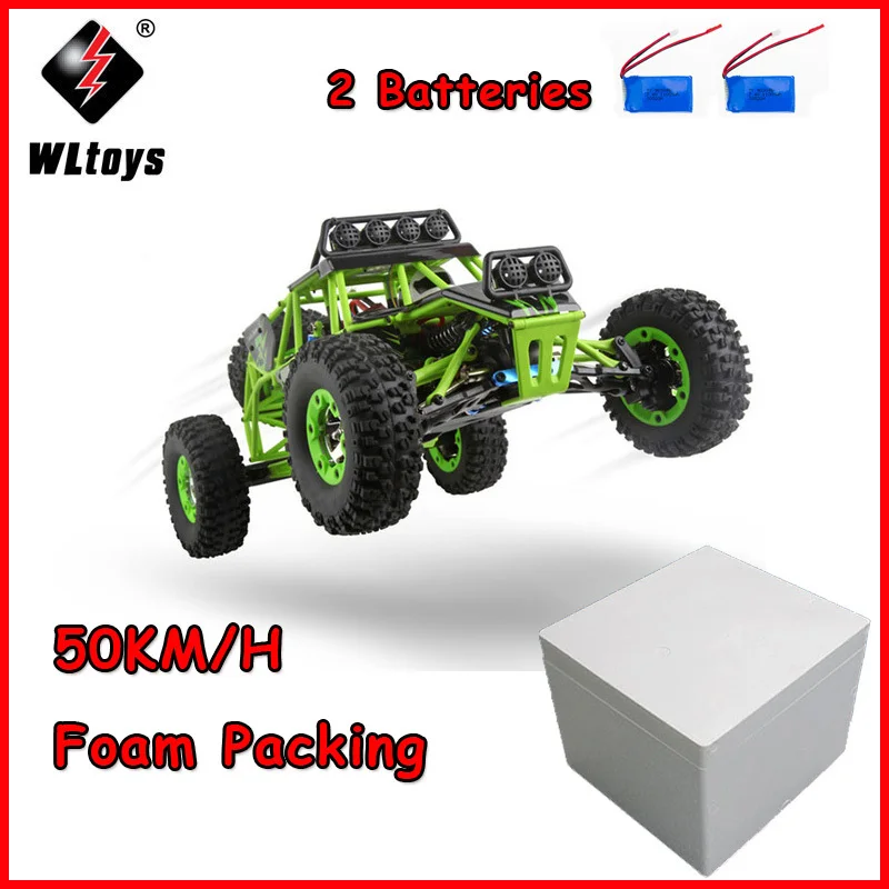12428 Foam 2 battery Wltoys 12428-A 1/12 2,4G 4WD 50 км/ч Электрический матовый внедорожный мотоцикл светодиодный фонарь RTR RC автомобиль пульт дистанционного управления - Цвет: 12428 Foam 2 battery