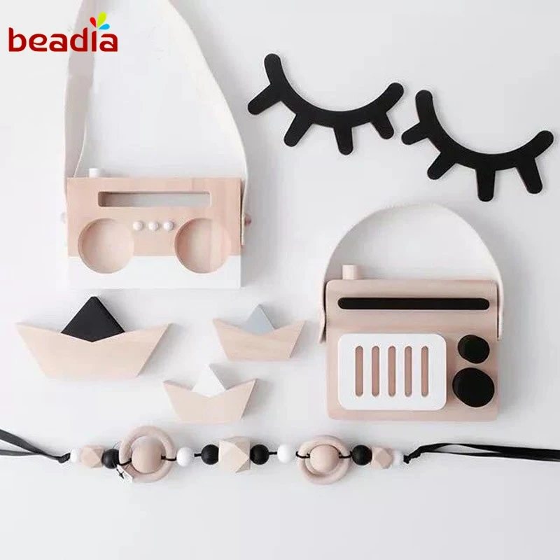 New Style Cute Wood 3D Eyelash Wall Decor Eye lash Stick Children Kids Baby Room Background Sticker Home Decoration | Дом и сад