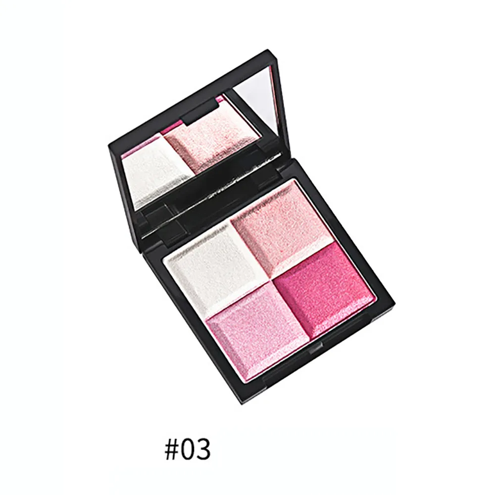 4 вида цветов Красота Макияж Румяна Контур щеки палитра прессованный телесный