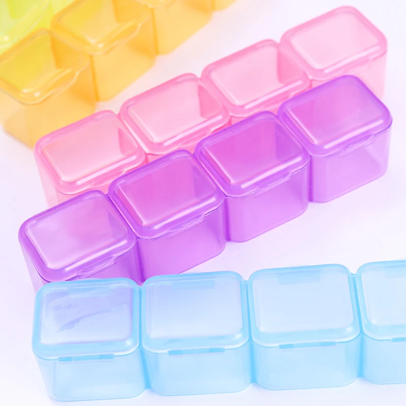 Цветные сетки пустая коробка для хранения ногтей ювелирных изделий бусин