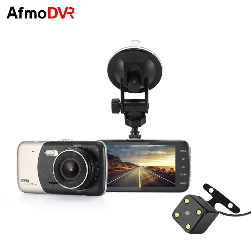 4 дюйма Видеорегистраторы для автомобилей с двумя Камера s Двойной объектив