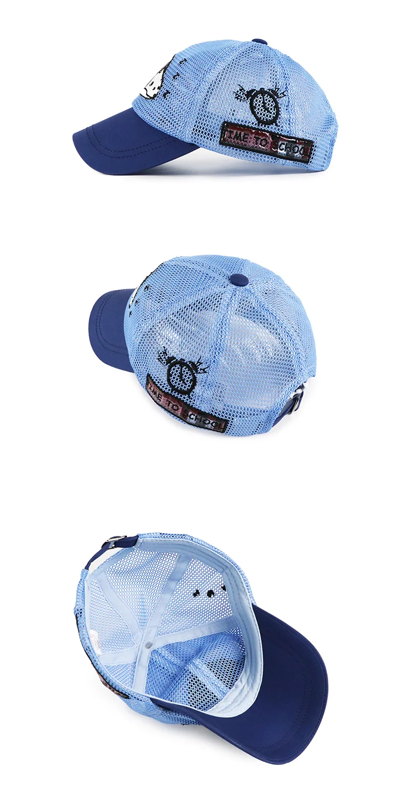TOHUIYAN Lovely Cartoon Baseball Cap For Children Summer Breathable Mesh Trucker Caps Kids Boys Girls Fashion Hip Hop Hats
