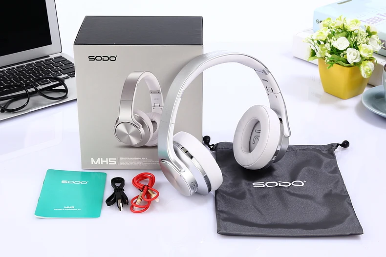 Оригинальные удобные беспроводные наушники SODO MH5, NFC, 2 в 1, Twist-out, Bluetooth, динамик, наушники с микрофоном для ПК и мобильных телефонов