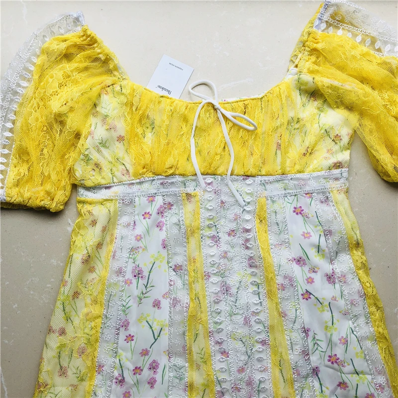 Bazaleas Франция кружево выдалбливают летнее платье Винтаж Тонкий праздник vestidos