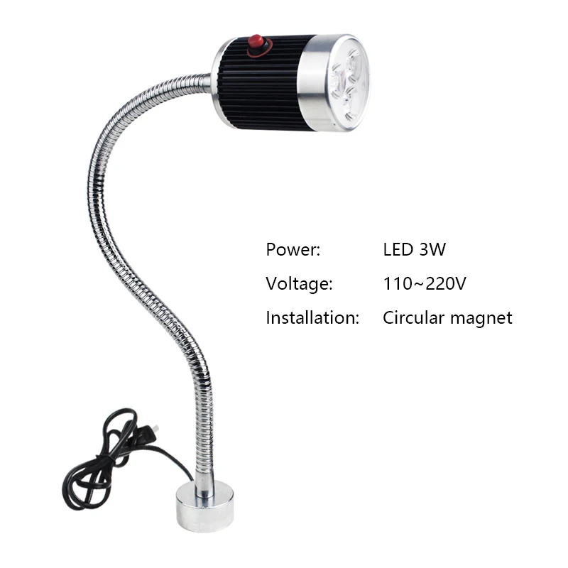 LED 3W 110-220V c Светодиодный ЧПУ Свет gooseneck светильники для швейной машинки Светодиодный светильник 24 В 220 В 36 в 9 Вт супер яркий токарный станок рабочее освещение настольные лампы - Цвет: LED 3W 110-220V c