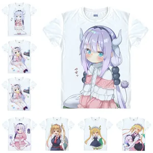 Coolprint японский Футболка с изображением в стиле аниме Кобаяши Дракон горничной футболки мульти-стиль короткий Тору Косплэй костюм Kawaii