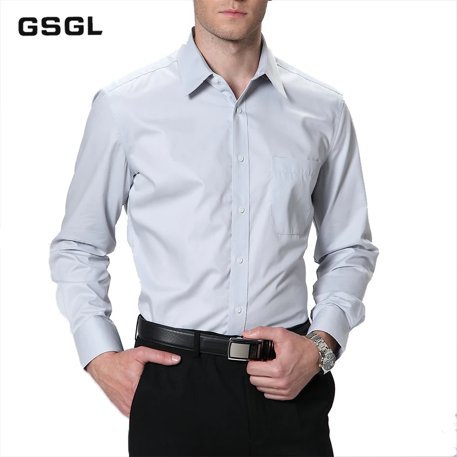 Новое поступление Классическая мужская деловая рубашка Весна лето с длинным