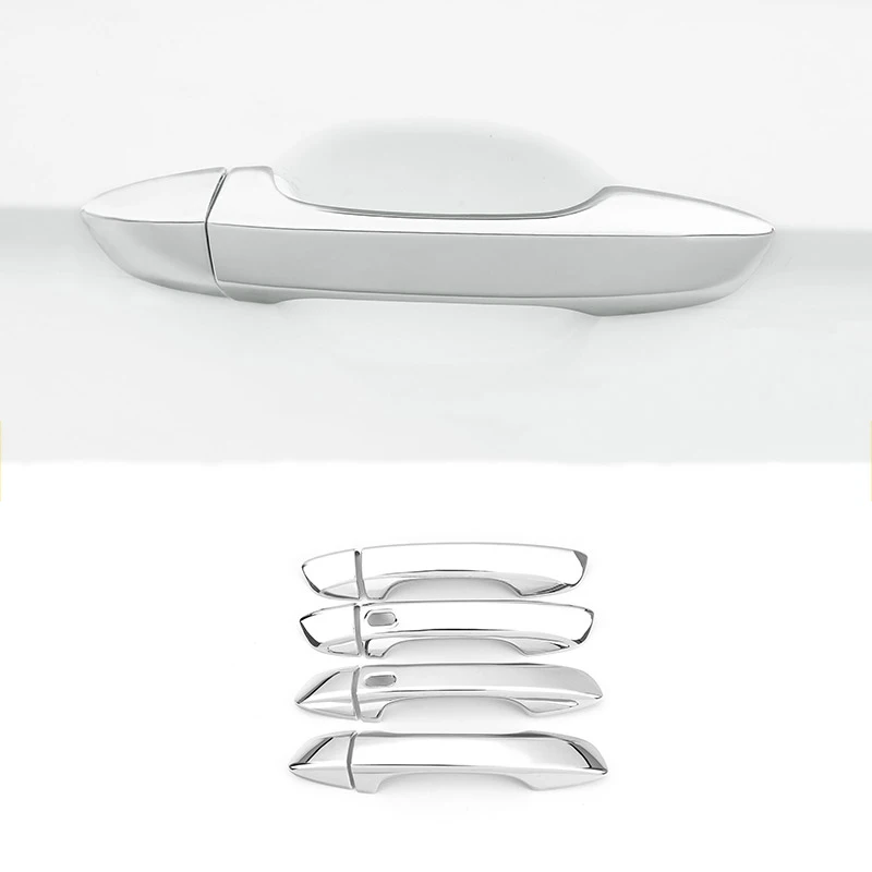 door handle silver Lsrtw2017 Нержавеющая сталь, АБС-пластик, автомобильный дверные ручки чаши планки для Volkswagen Tiguan - Название цвета: door handle silver