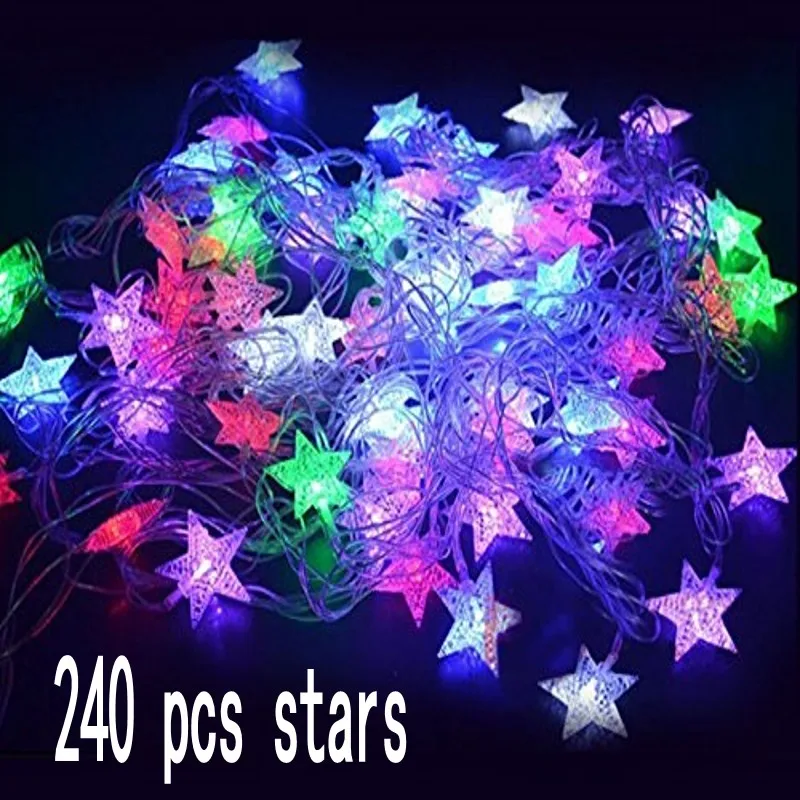 Товары для дома светодиодная гирлянда со звездами водонепроницаемая уличная