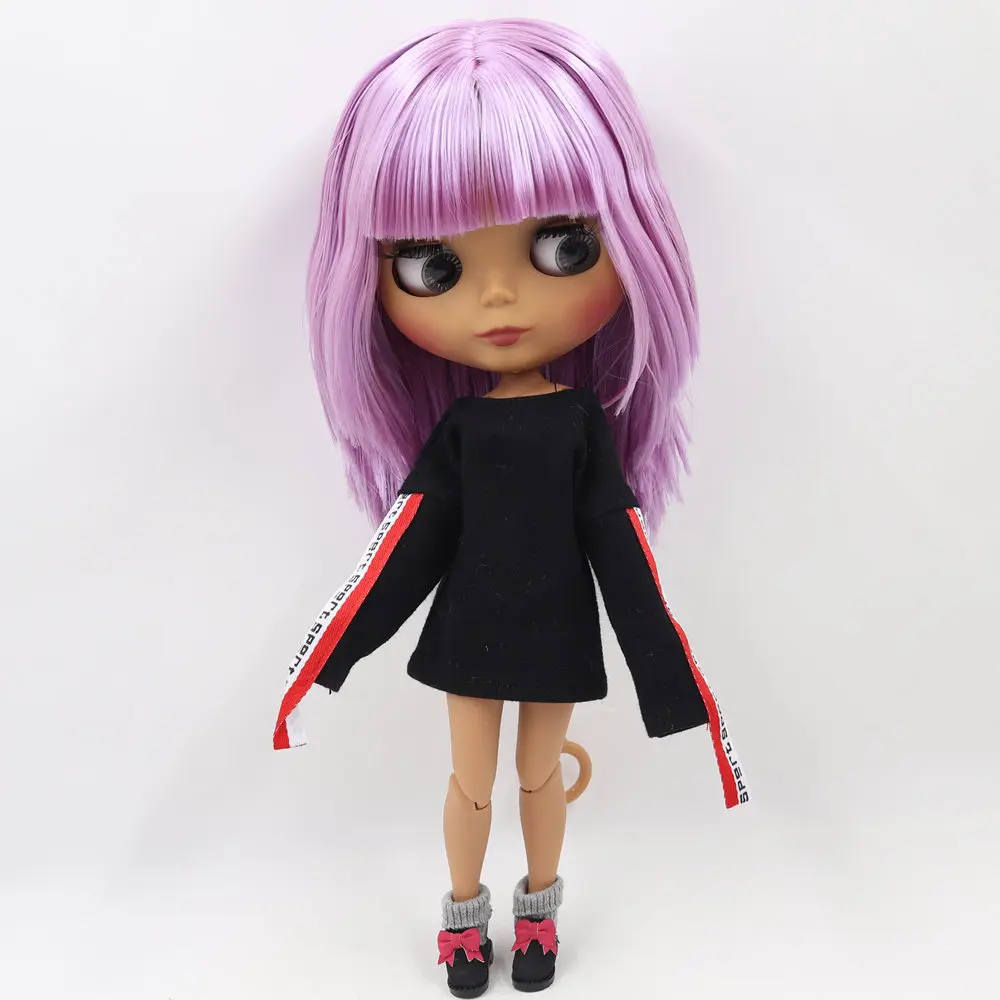ICY Nude Blyth кукла No. BL2137 фиолетовые волосы черные матовые лица суставы тела 1/6 bjd