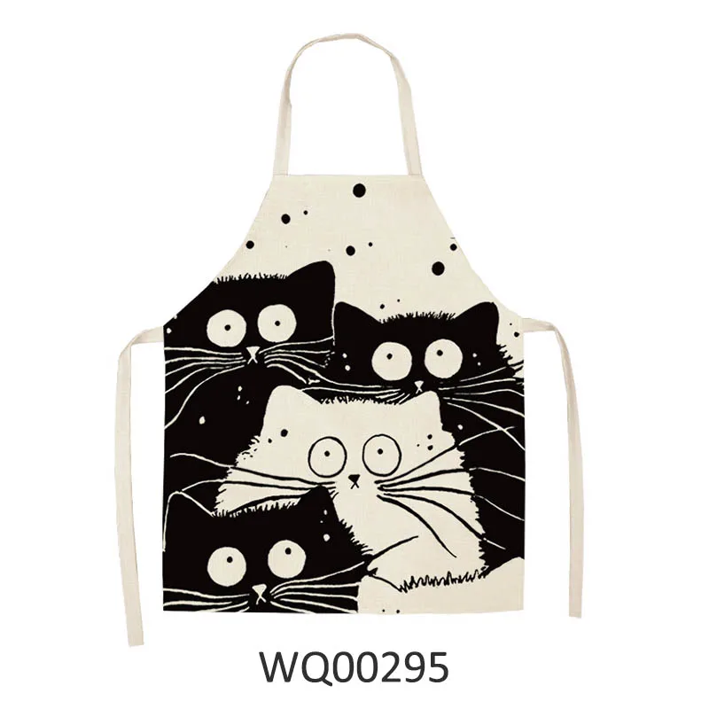 WQ00295 1 шт., Кухонный Фартук с милым рисунком кота, высокое качество, 68*49 см/49*40 см, фартук, легко чистится, инструменты для дома - Цвет: WQ00295