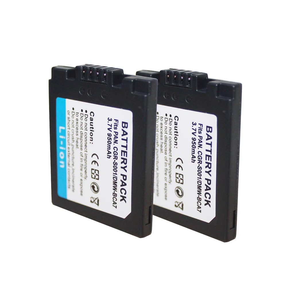 2 шт./лот 950 мАч CGA S001 CGRS001 для Panasonic BCA7 S001E E1026P DMC FX5EG A S FX5EN FX5 F1S оптовая